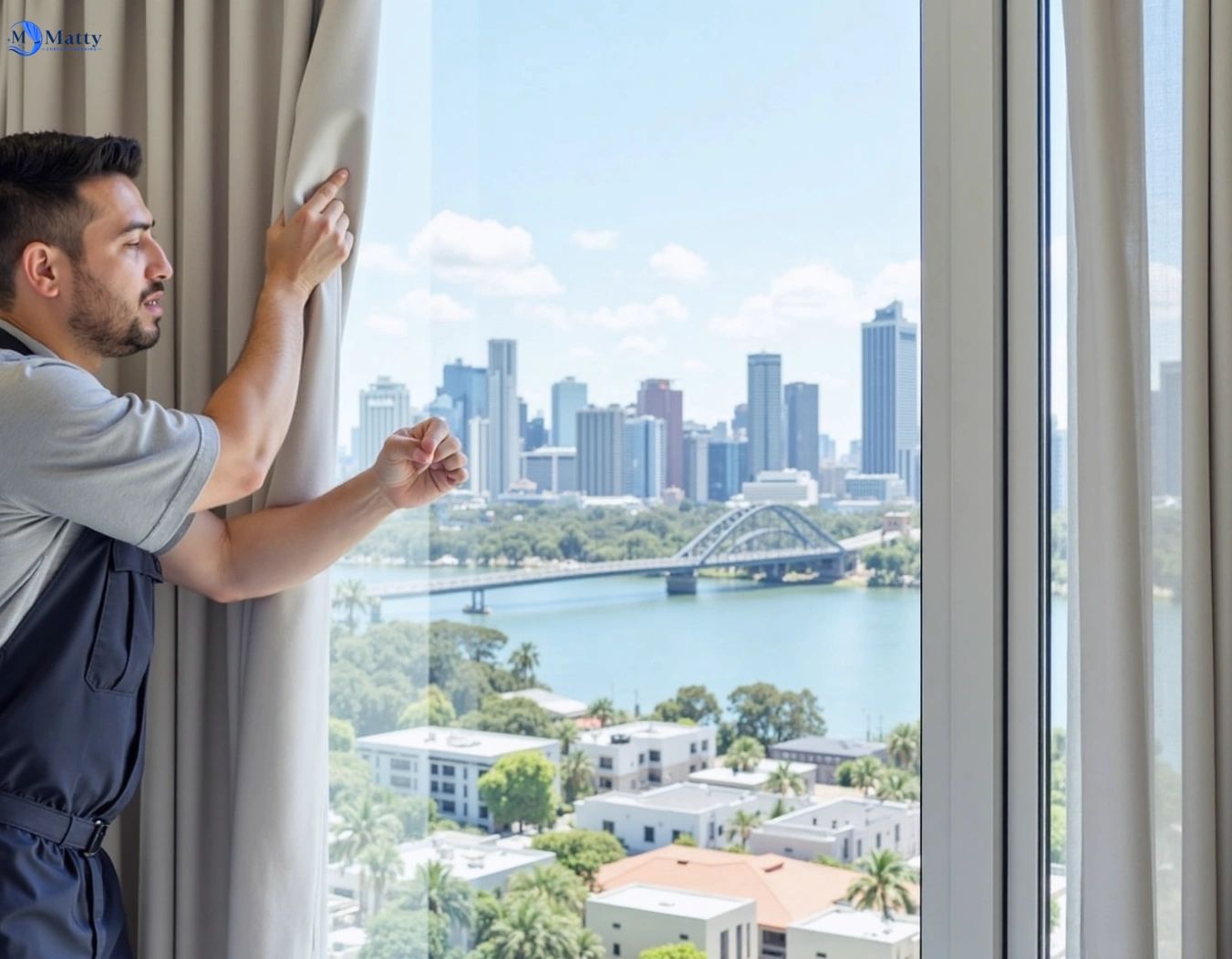 Professional curtain steam cleaning service chermside QLD by Matty Curtain Cleaning